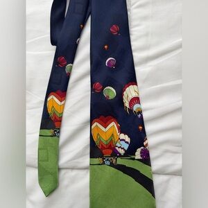 Vintage Hot Air Balloon Novelty Tie 100% Silk Made Japan Mugen Teacher Science